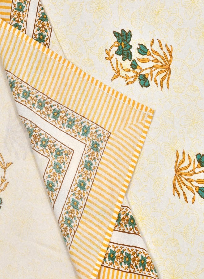 BLOCKS OF INDIA Cotton Hand Block Print Rectangular Table Cloth For 6 Seater Dining Table (60 Inch X 90 Inch) (Color 10) - Image 5